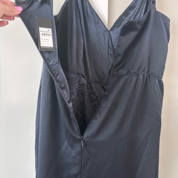 BloomChic Blue Asymmetrical Ruffled Cocktail Gown - Picture 8 of 11